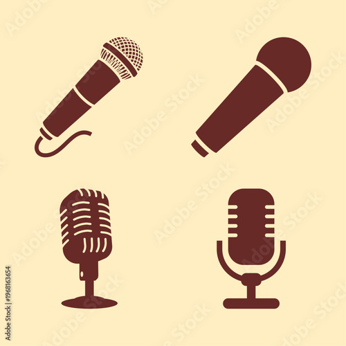 Microphone artful useful trendy stylish design vector Illustration gorgeous colorful background