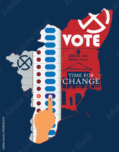 Tamilnadu state Election Concept Vector design Background