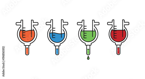 Burette Line art vector set minimal abstract modern illustration