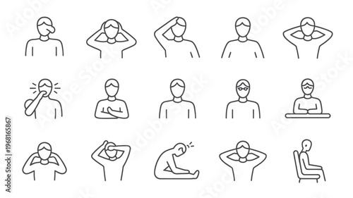 Self Care and Relaxation Outline Icons Collection