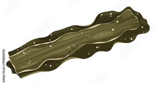 Artistic depiction of nutrient-rich green kelp, distinct wavy texture, natural speckled surface. This food promotes ocean health and culinary zest