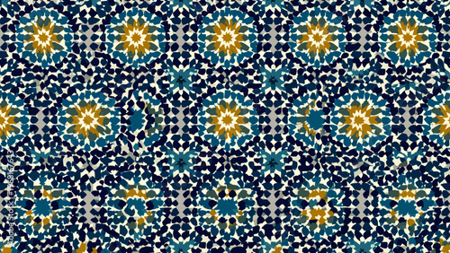 Vibrant seamless pattern of stars and stripes with fireworks explodes in celebration