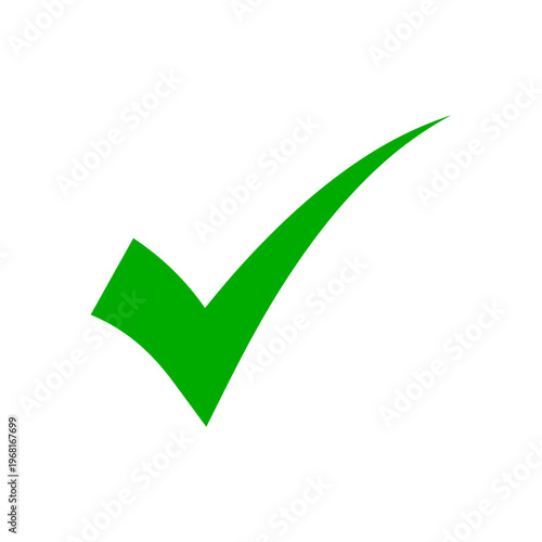 Standalone green checkmark icon, signifying agreement, correctness, and task completion in digital design.