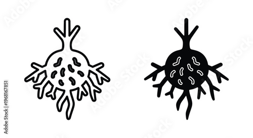 Dendritic cell icon, immune system cell vector illustration, medical biology concept
