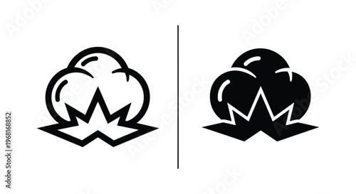 Cotton icon set, cotton flower symbol, organic natural material sign, vector illustration