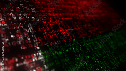 Belarus flag and digital technology illustration