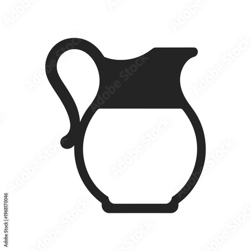 Carafe Milk Icon Beverage Glass Container Dairy Fresh Drink Breakfast Kitchen Minimal Vector Illustration Design Isolated Background