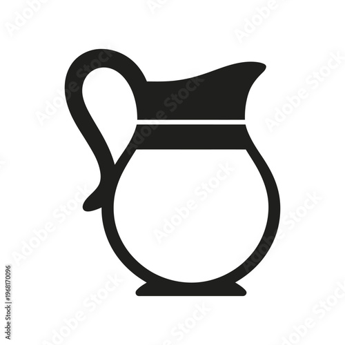 Carafe Milk Icon Beverage Glass Container Dairy Fresh Drink Breakfast Kitchen Minimal Vector Illustration Set Isolated Background
