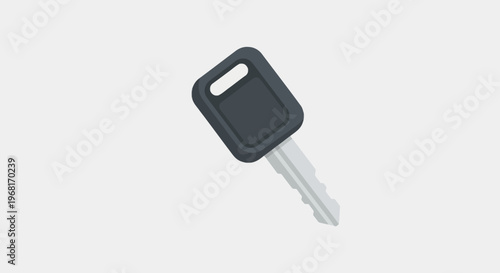A flat illustration of a car key angled to the right on a neutral background