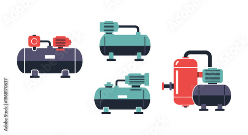 Gas Compressor Line art vector creative abstract illustration