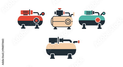 Gas Compressor Line art vector modern abstract colorful shapes