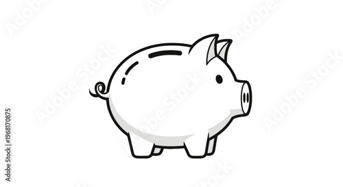 Simple line-art of a pig, presented in grayscale against a white backdrop