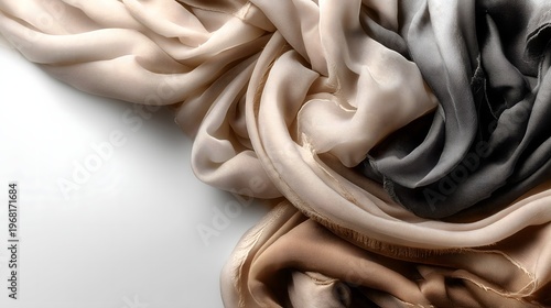 Wallpaper Mural Soft neutral scarves fabric folds Torontodigital.ca