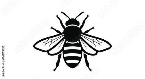 Black and white bee icon