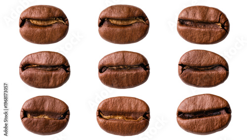 фотографія Arrangement of roasted arabica coffee beans displaying rich brown hues and textu