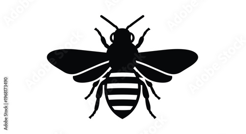 Black silhouette of a bee icon