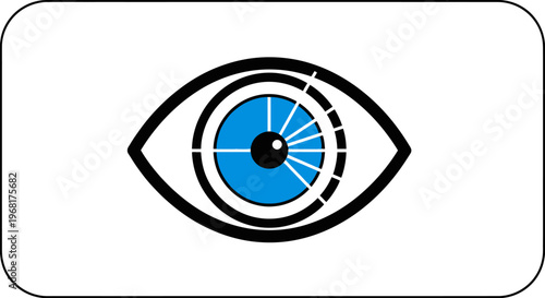 Stylized Eye with Blue Iris and Black Pupil Focus.