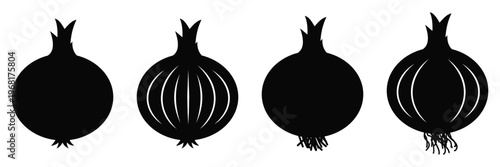 Onion Icon in Minimal Flat and Outline Vector Style for Food, Cooking, Grocery
 and Kitchen Design