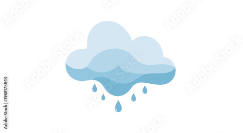 Stylized illustration of a rainy cloud with falling water drops.