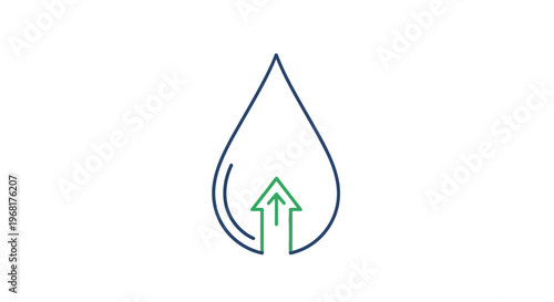 Water drop with upward arrow symbol.
