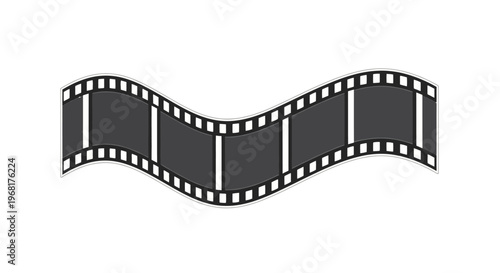 Wavy Film Strip With Perforations and Frames.