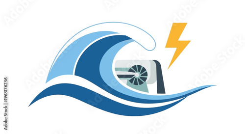 Wave Crashing Over Safe with Lightning Bolt Symbolizing Financial Risk.