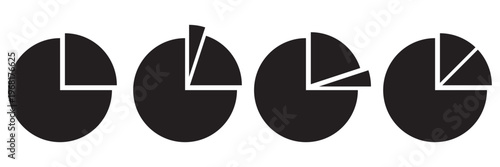 Minimal Pie Chart Icon Set Vector in Line and Flat Styles for Data Analysis, Statistics, Business Report and 
Infographic Design