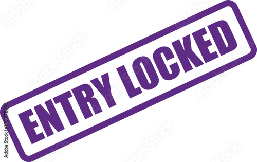 Vector entry locked stamp with access denied