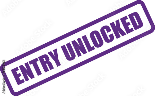 Vector entry unlocked stamp with access granted