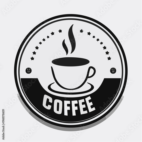 Stylized Coffee Cup Graphic with Steam