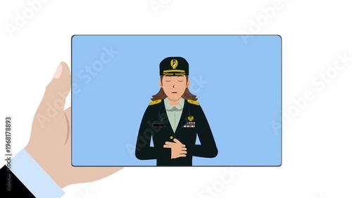 Tablet With Female Indonesia Soldier Animation Video 4K suitable for your project needs