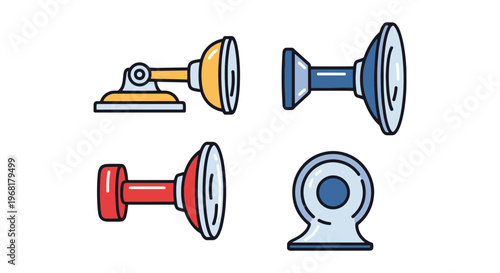 Glass Suction Cup Line art modern color pattern illustration