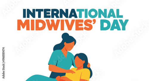 Midwife supporting new mother in warm comforting lighting for International Midwives Day