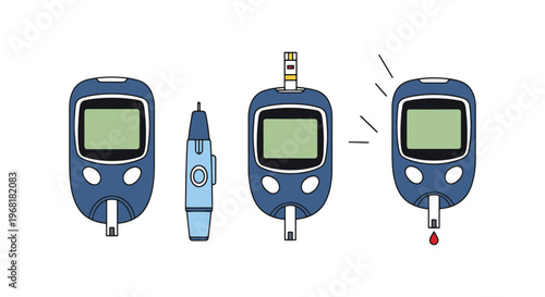 Glucose Meter Line art vector minimal abstract color design