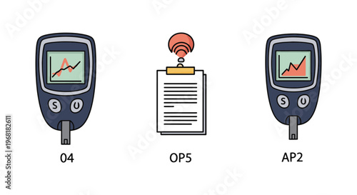 Glucose Meter Line art vector simple abstract color design
