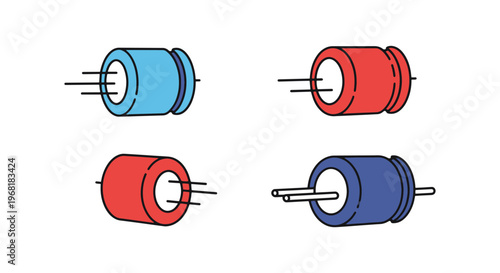 Capacitor Line art vector set creative abstract minimal illustration