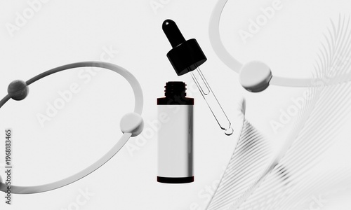 3d illustraion of cosmetic skincare beauty spa cream mockup, medical healthcare treatment, fashion of makeup, bottle tube of packaging