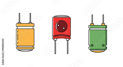 Capacitor Line art vector set abstract minimal illustration