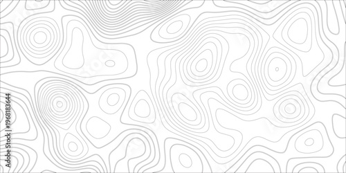 Ocean topographic line map with curvy wave isolines vector illustration. Abstract topographic contours map background, Vector contour topographic map. Cartography texture abstract banner use.	