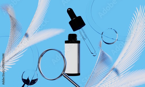 3d illustraion of cosmetic skincare beauty spa cream mockup, medical healthcare treatment, fashion of makeup, bottle tube of packaging