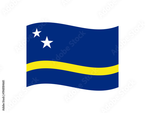 Waving flag of Curaçao or Curacao