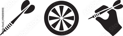 Dartboard And Darts Icon Set