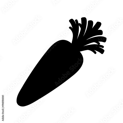 Stylized Carrot Silhouette on a White Background for Design Projects