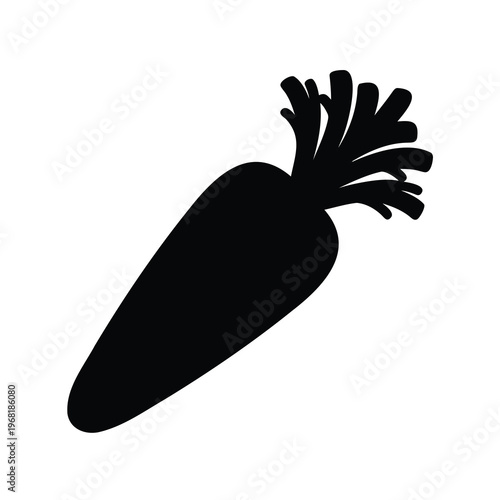 Stylized Carrot Silhouette on a White Background for Design Projects