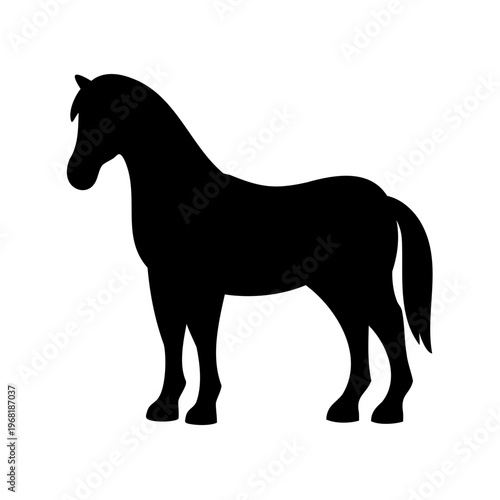 Silhouette of a majestic horse standing gracefully, casting a powerful presence