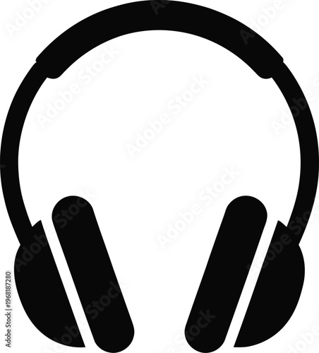 Sleek flat vector illustration of over-ear headphones for audio experience