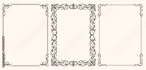 Decorative flourish border corner and frame