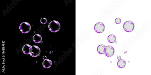Minimal Transparent Bubble on Black and White Background