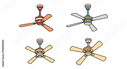 Ceiling Fan Line art vector creative abstract shape