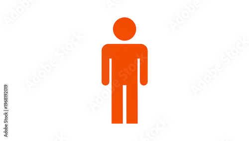 Fotografía Vibrant orange male figure icon simplified silhouette design representing restro